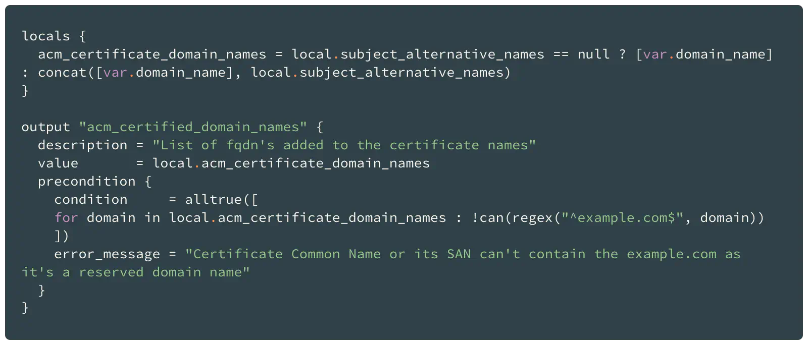 Module output precondition