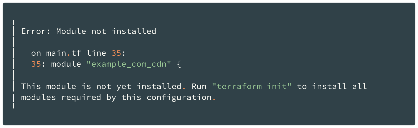 Terraform error: module not installed