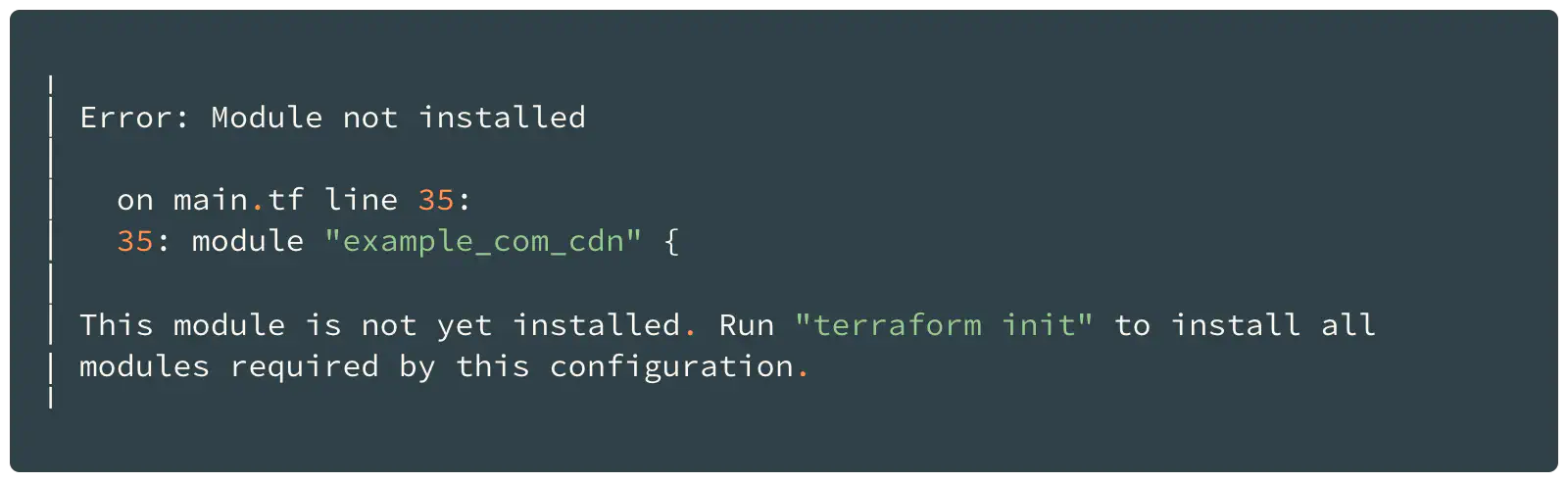 Terraform error: module not installed