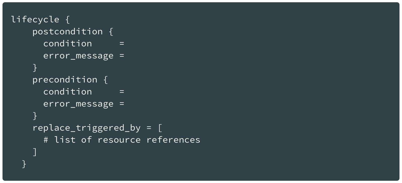 New configuration options for the lifecycle meta-argument