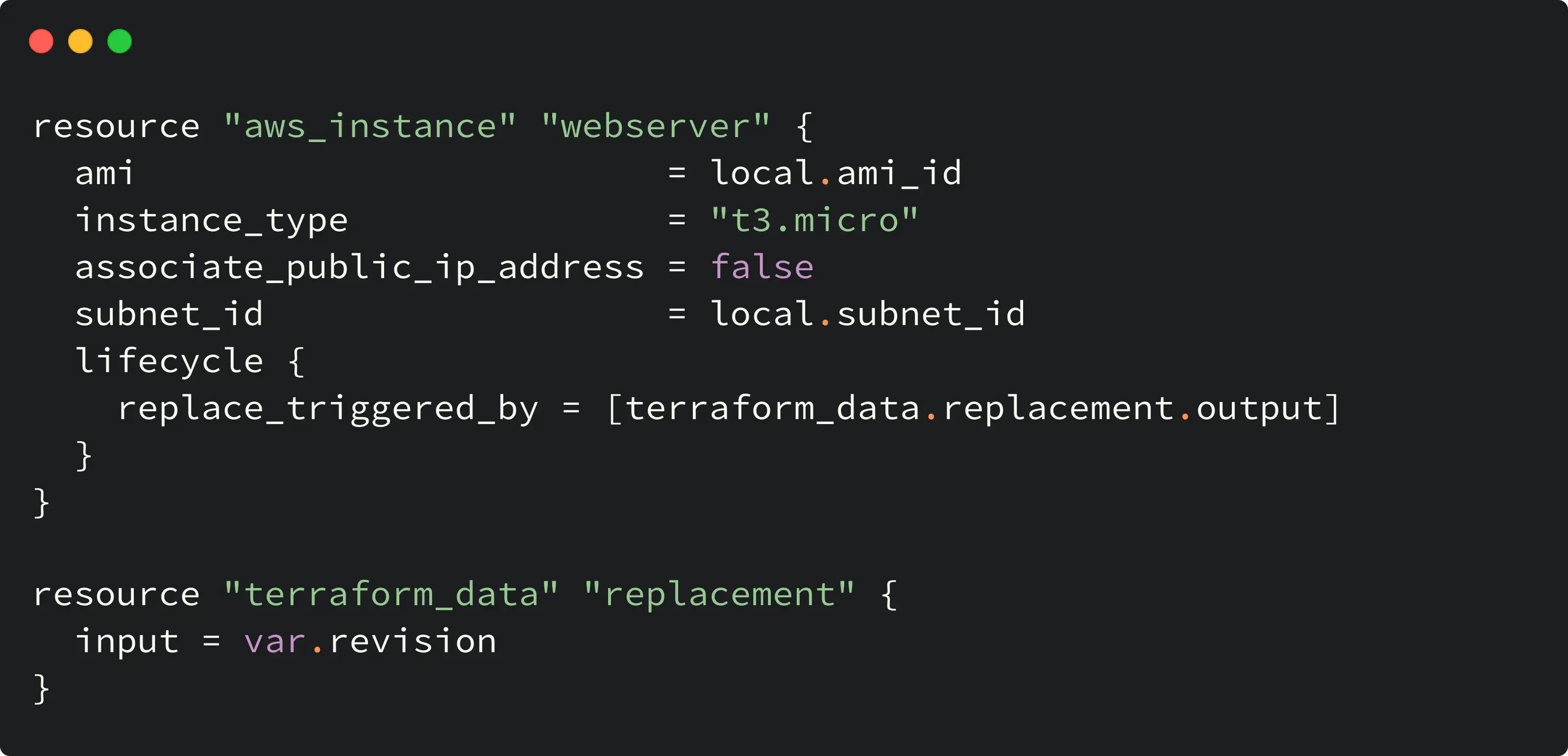 trigger replacement based on input variable