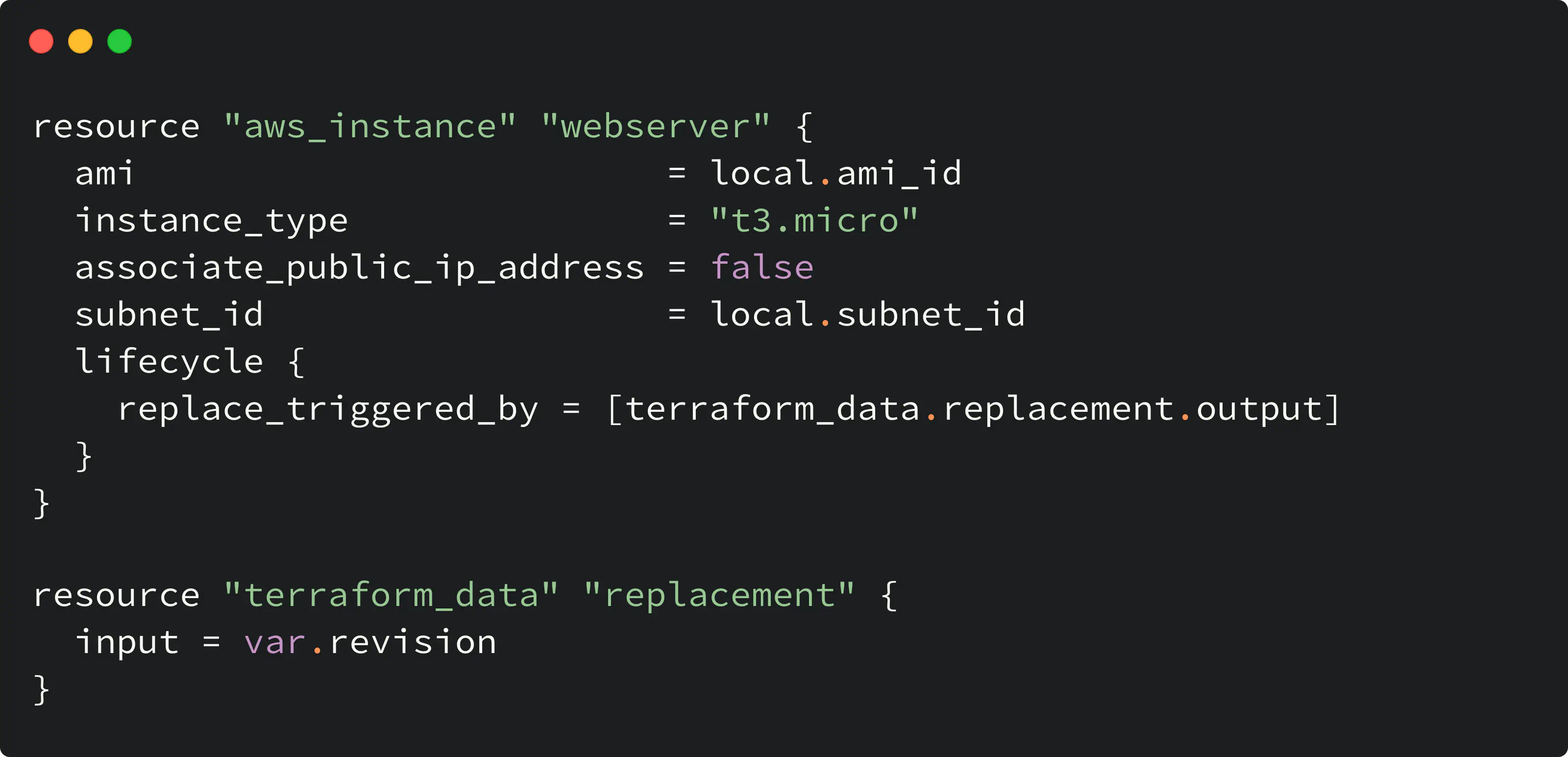 trigger replacement based on input variable